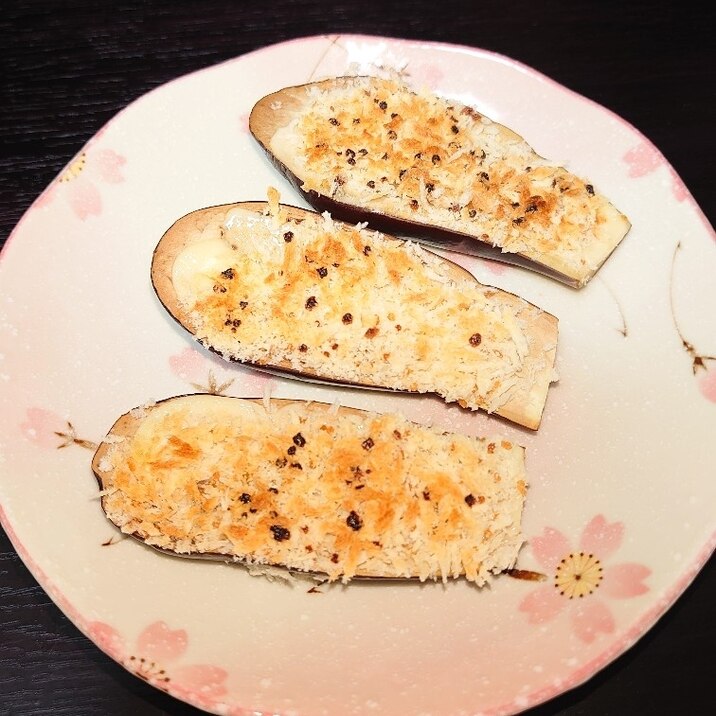 レンジと魚焼きグリルで作るナスのマヨパン粉焼き